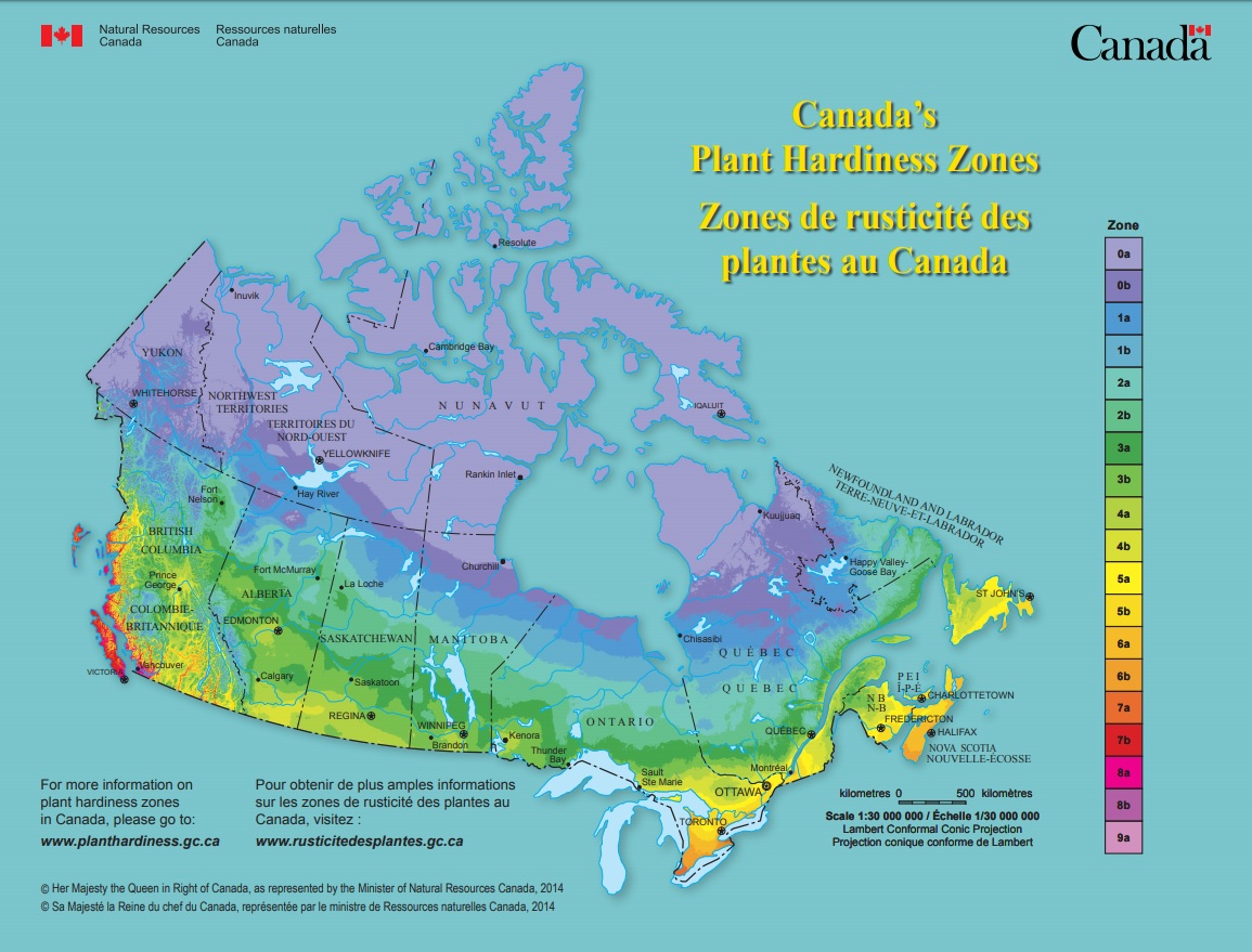 Canada Plant Hardiness Zones Map